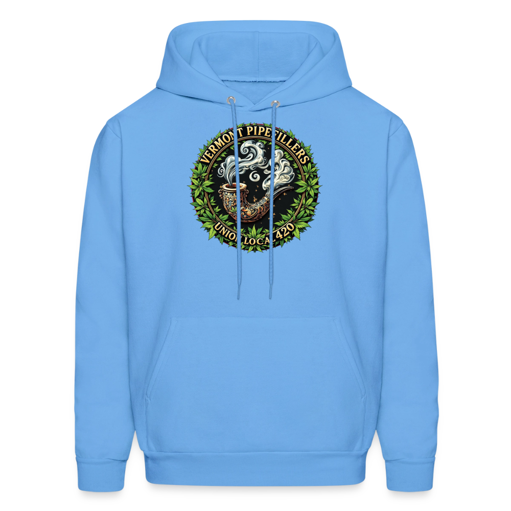 VERMONT PIPEFILLERS LOCAL 420 2 EMBLEM Men's Hoodie - carolina blue