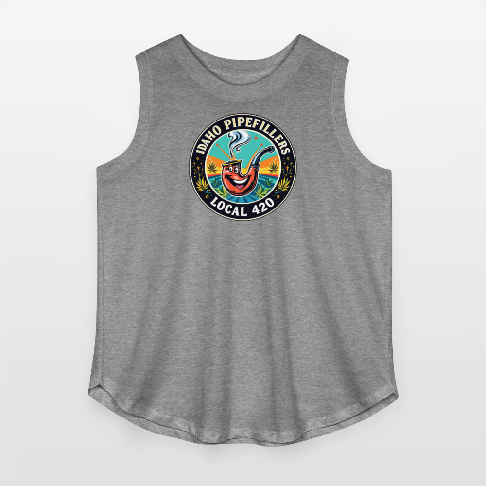 IDAHO PIPEFILLERS LOCAL 420 Women's Curvy Relaxed Tank Top - granite heather 