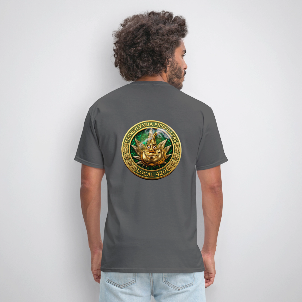 PENNSYLVANIA PIPEFILLERS LOCAL 420 F/B DESIGNS Men's T-Shirt - charcoal