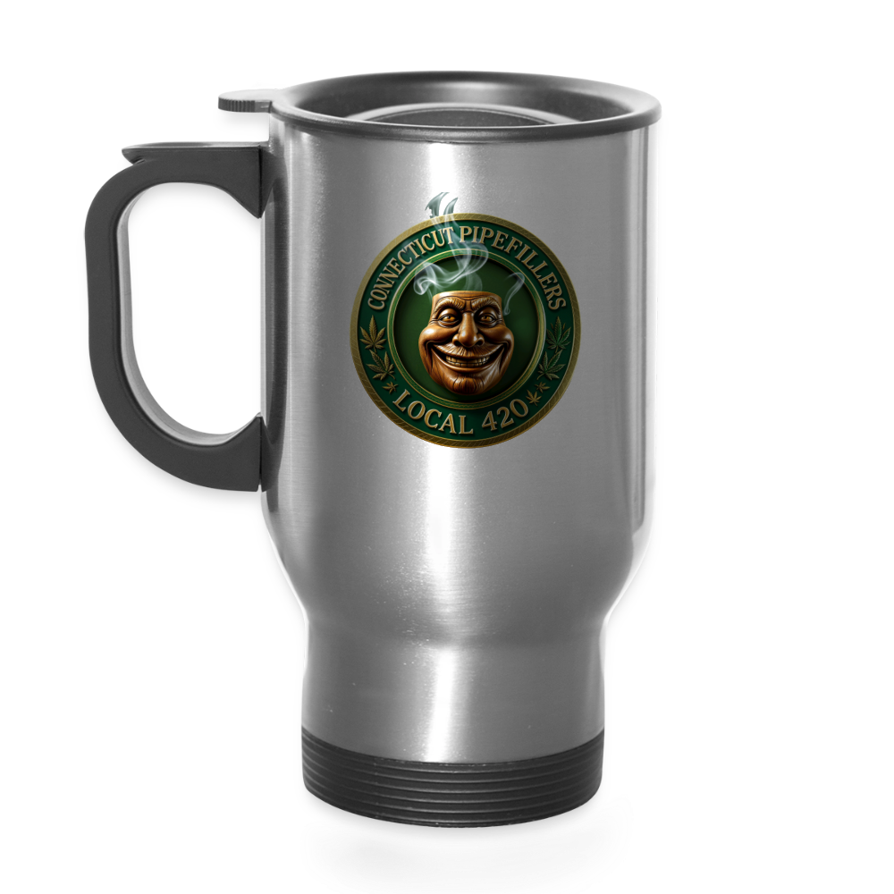 CONNECTICUT PIPEFILLERS LOCAL 420 14oz Stainless Steel Travel Mug - silver