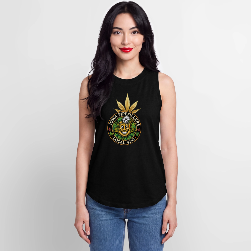 IOWA PIPEFILLERS LOCAL 420 Women's Relaxed Tank Top - black