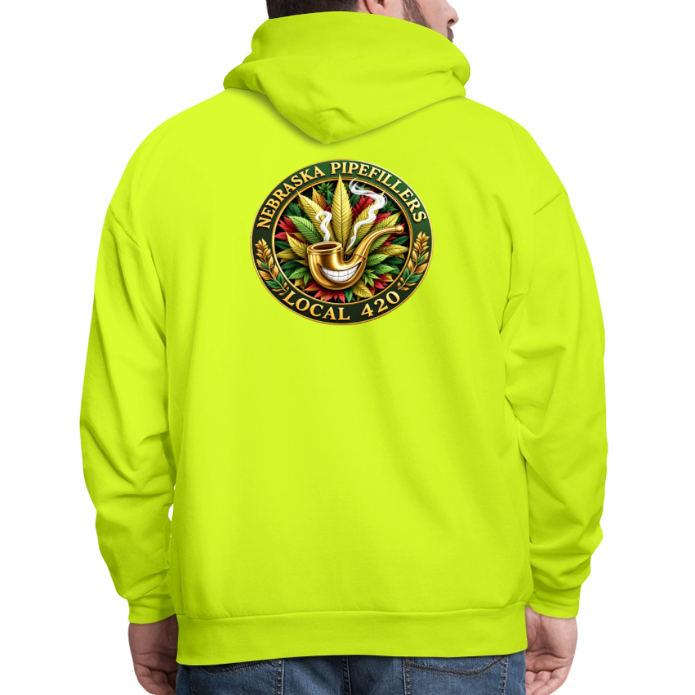 NEBRASKA PIPEFILLERS LOCAL 420 F/B DESIGNS Men's Hoodie - safety green