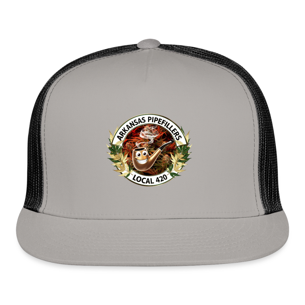 ARKANSAS  PIPEFILLERS LOCAL 420 Trucker Hat - gray/black
