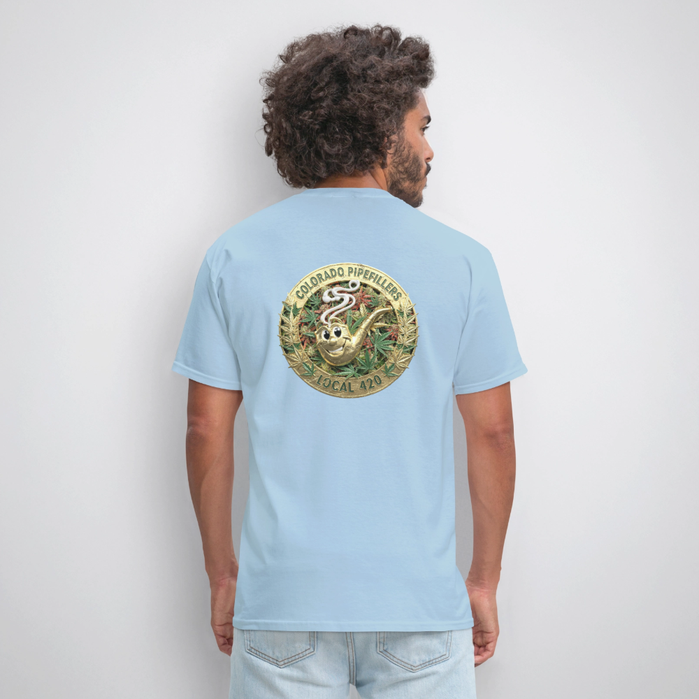 COLORADO PIPEFILLERS LOCAL 420 Men's T-Shirt - powder blue