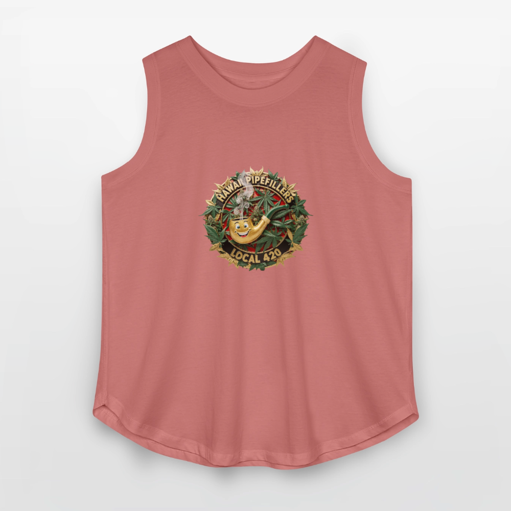 HAWAII PIPEFILLERS LOCAL 420 F/B DESIGN Women's Curvy Relaxed Tank Top - mauve