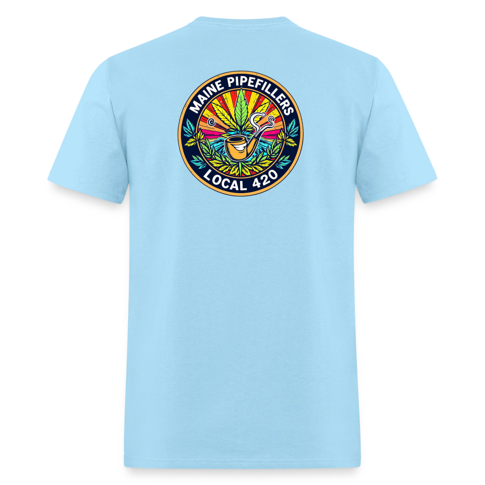 MAINE PIPEFILLERS LOCAL 420 2 EMBLEM Men's T-Shirt - powder blue