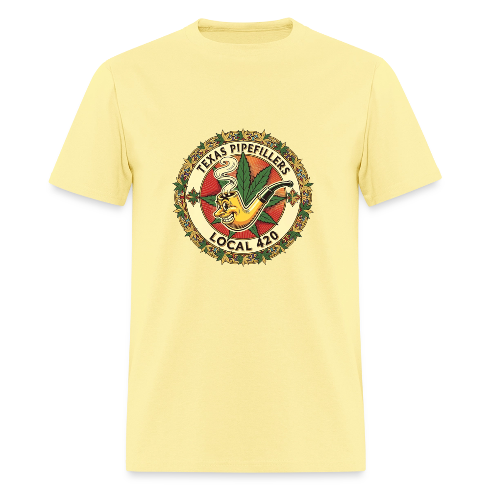 TEXAS PIPEFILLERS LOCAL 420 Men's T-Shirt - cornsilk