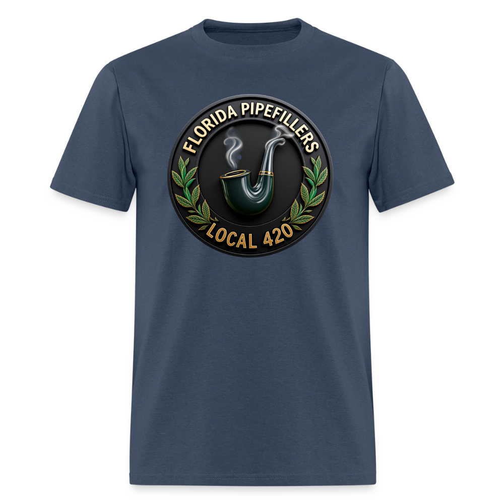FLORIDA PIPEFILLERS LOCAL 420 F/B DESIGN Men's T-Shirt -  blue dusk