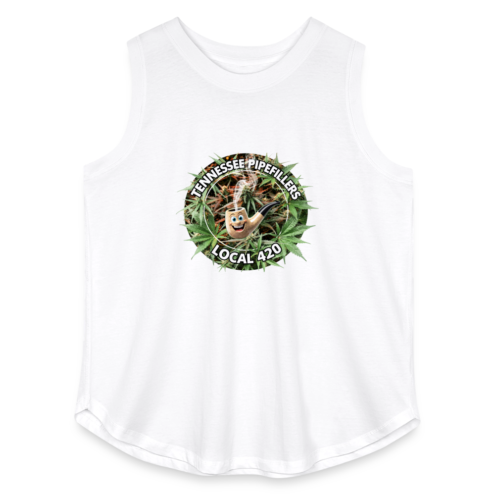 TENNESSEE PIPEFILLERS LOCAL 420 Women's Curvy Relaxed Tank Top - white
