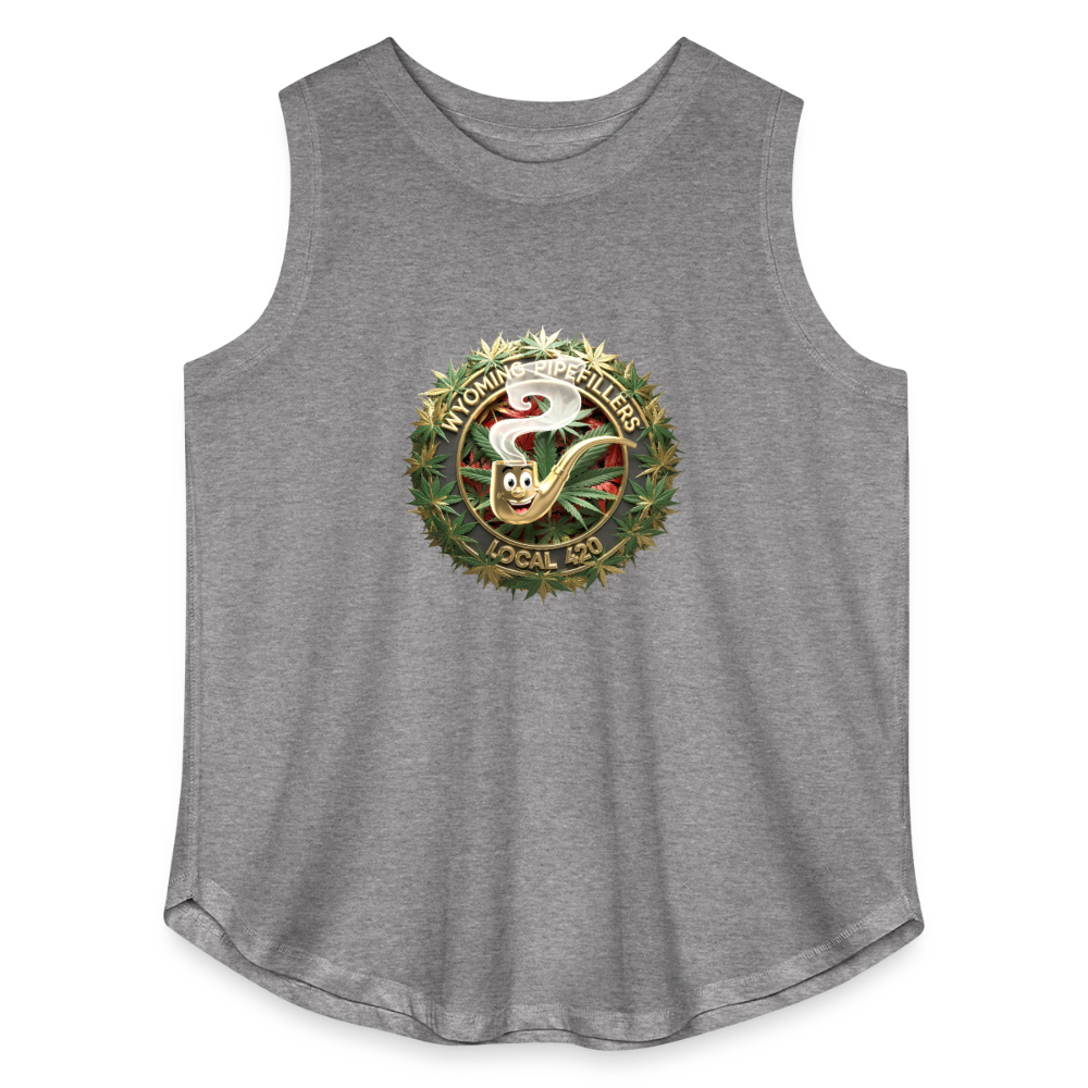 WYOMING PIPEFILLERS LOCAL 420 Women's Curvy Relaxed Tank Top - granite heather 
