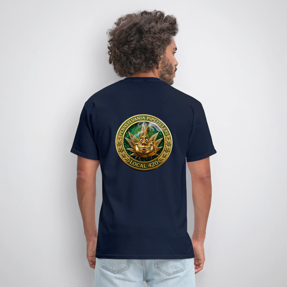 PENNSYLVANIA PIPEFILLERS LOCAL 420 F/B DESIGNS Men's T-Shirt - navy