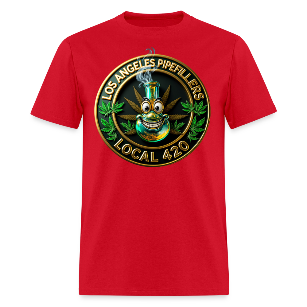 LOS ANGLES PIPEFILLERS LOCAL 420 Men's T-Shirt - red
