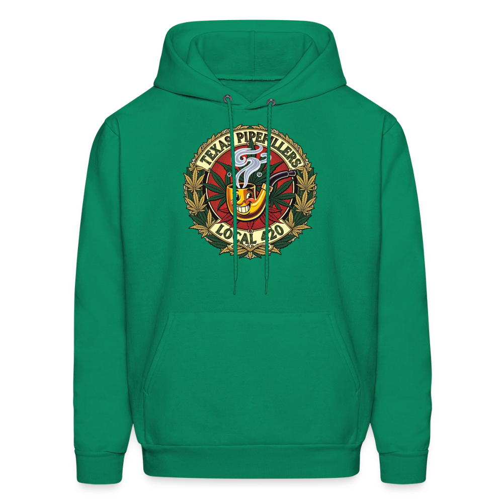 TEXAS PIPEFILLERS LOCAL 420 F.B DESIGN Men's Hoodie - kelly green
