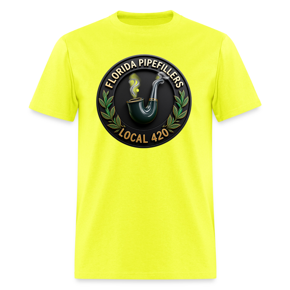 FLORIDA PIPEFILLERS LOCAL 420 F/B DESIGN Men's T-Shirt - safety green