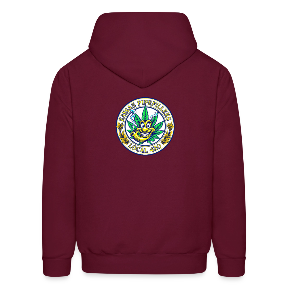 KANSAS PIPEFILLERS LOCAL 420 F/B DESIGNS Men's Hoodie - burgundy