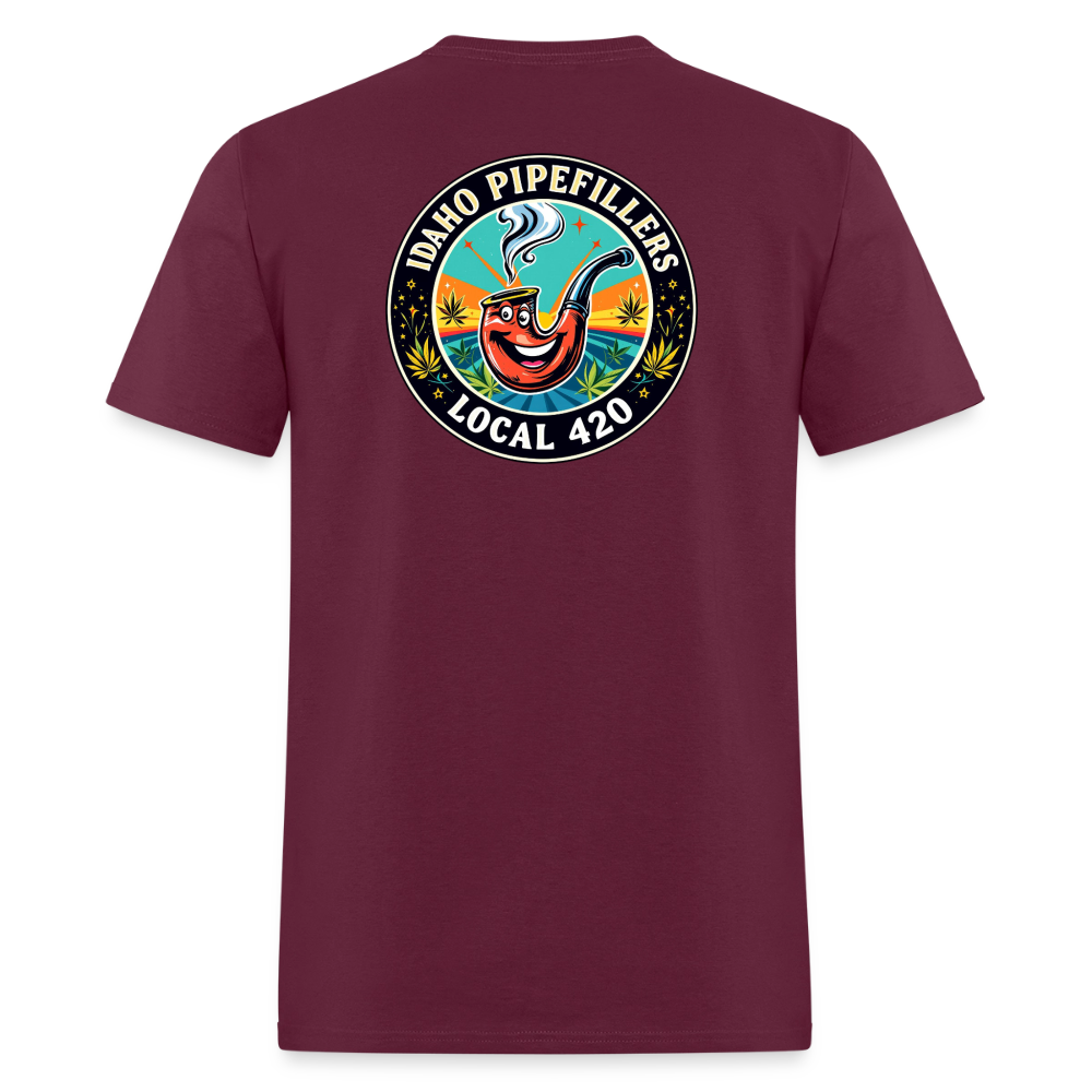 IDAHO PIPEFILLERS LOCAL 420 F/B DESIGN Men's T-Shirt - burgundy