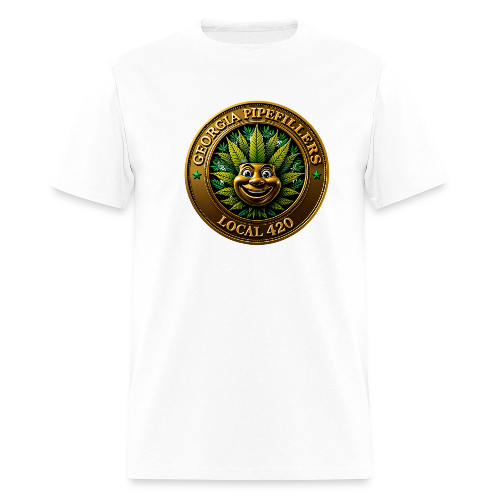 GEORGIA PIPEFILLERS LOCAL 420 F/B DESIGN  Men's T-Shirt - white