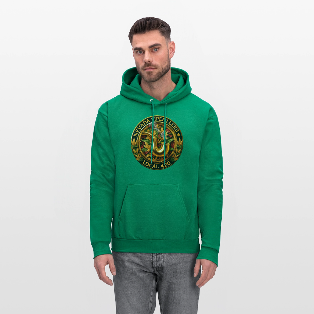 NEVADA PIPEFILLERS LOCAL 420  Men's Hoodie - kelly green