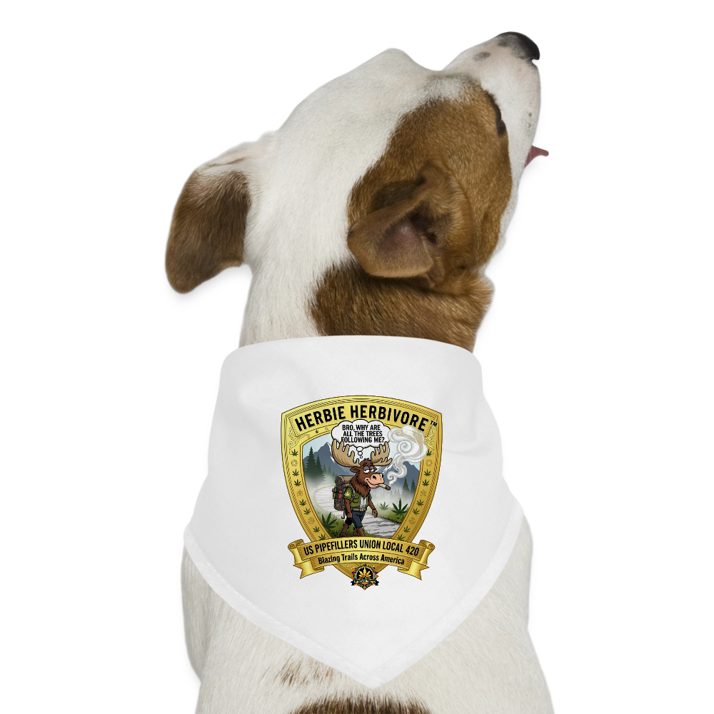 US PIPEFILLERS UNION LOCAL 420 UNION Dog Bandana - white