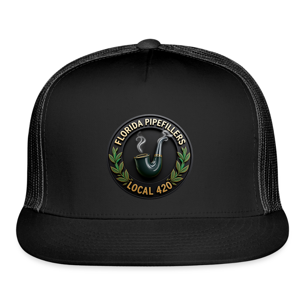 FLORIDA PIPEFILLERS LOCAL 420 Trucker Hat - black/black