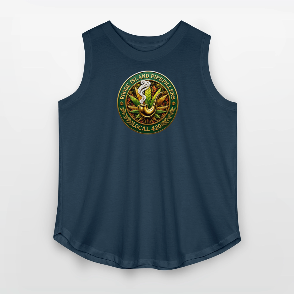 RHODE ISLAND PIPEFILLERS LOCAL 420 F/B DESIGNS Women's Curvy Relaxed Tank Top - denim