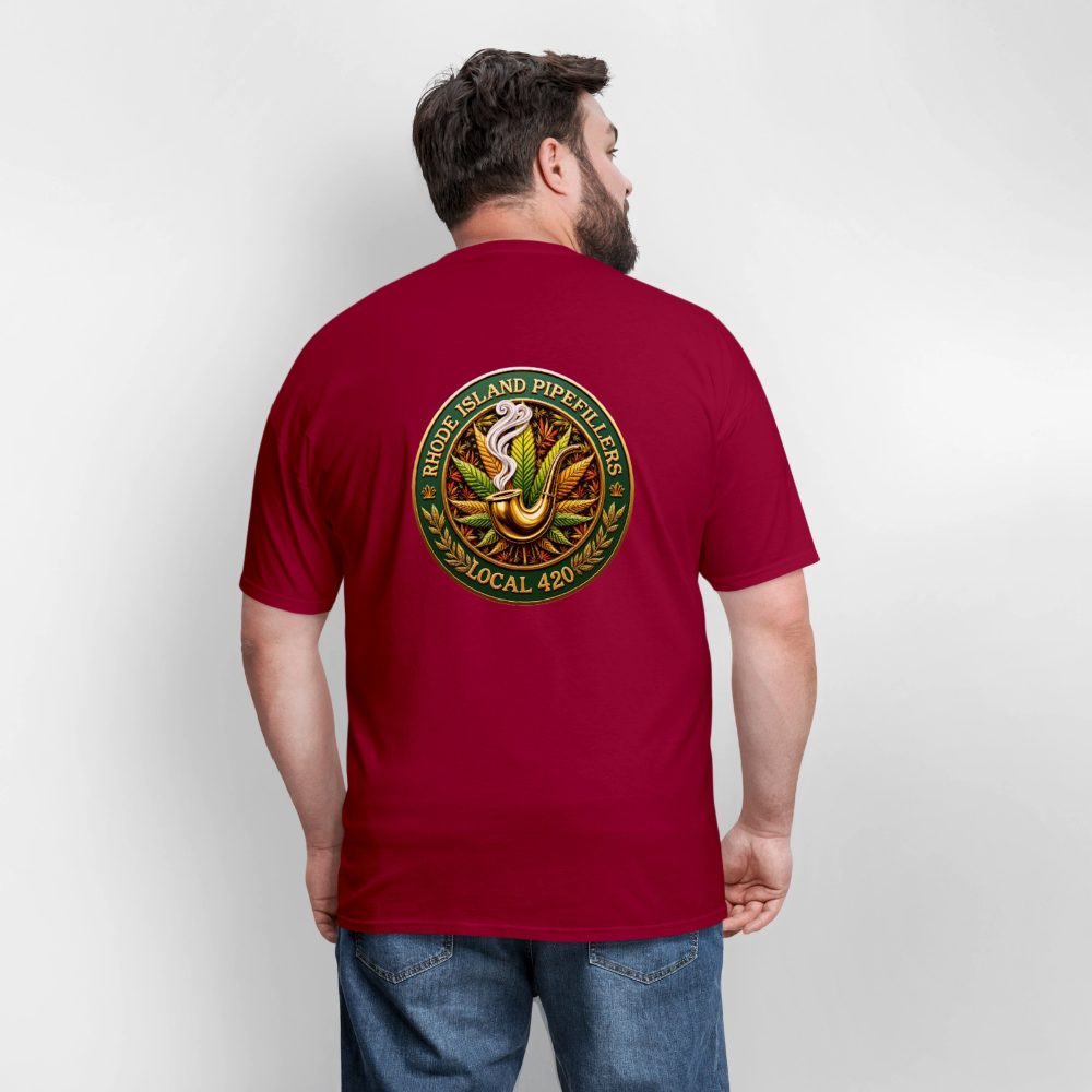 RHODE ISLAND PIPEFILLERS LOCAL 420 F/B DESIGNS Men's T-Shirt - true red