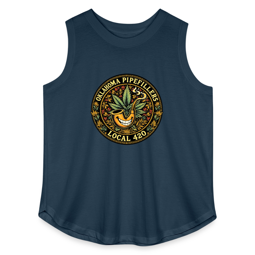 OKLAHOMA PIPEFILLERS LOCAL 420  F/B DESIGNS Women's Curvy Relaxed Tank Top - denim