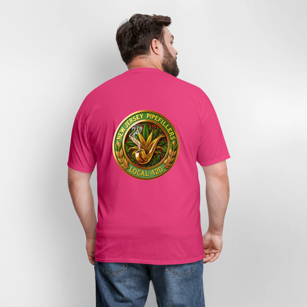 NEW JERSEY PIPEFILLERS LOCAL 420 F/B DESIGN Men's T-Shirt - fuchsia