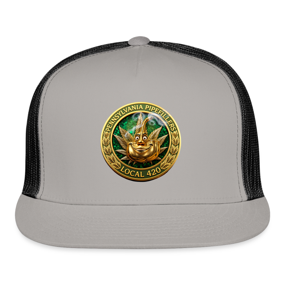 PENNSYLVANIA PIPEFILLERS LOCAL 420 Trucker Hat - gray/black