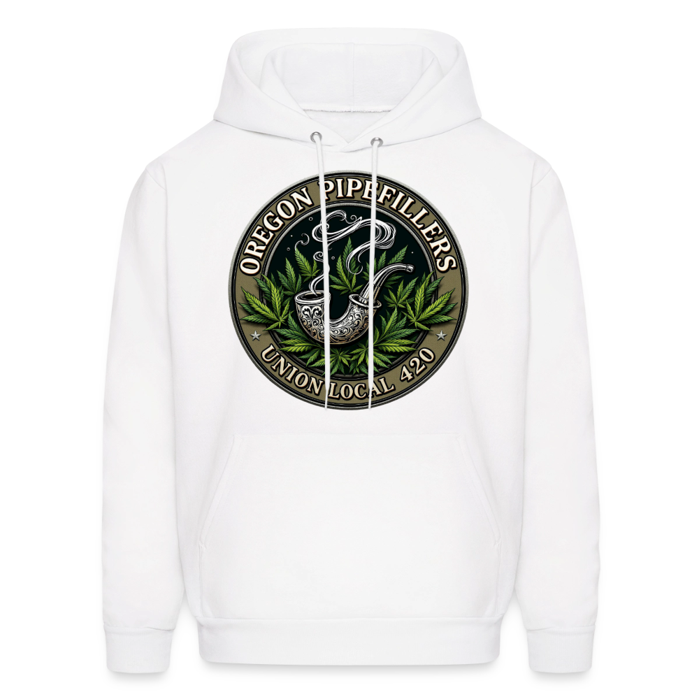 OREGON PIPEFILLERS LOCAL 420 2 EMBLEM Men's Hoodie - white
