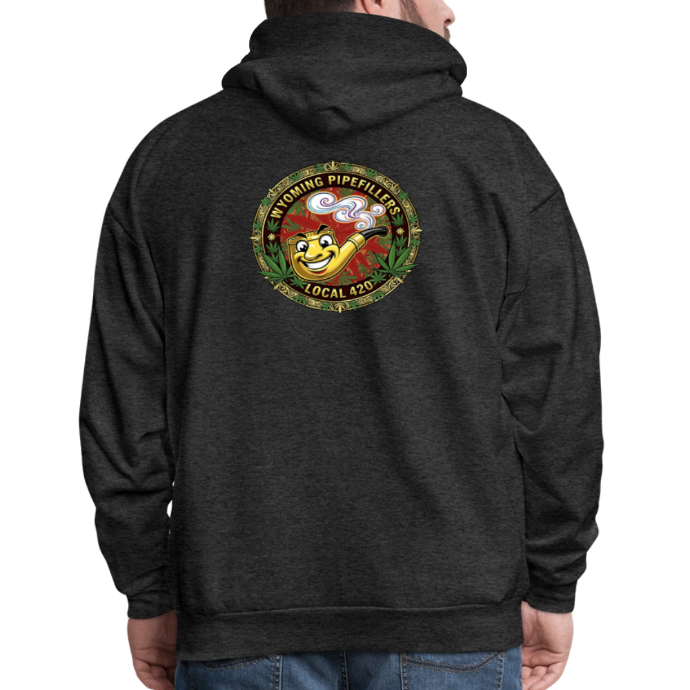 WYOMING PIPEFILLERS LOCAL 420 F/B DESIGN Men's Hoodie - charcoal grey
