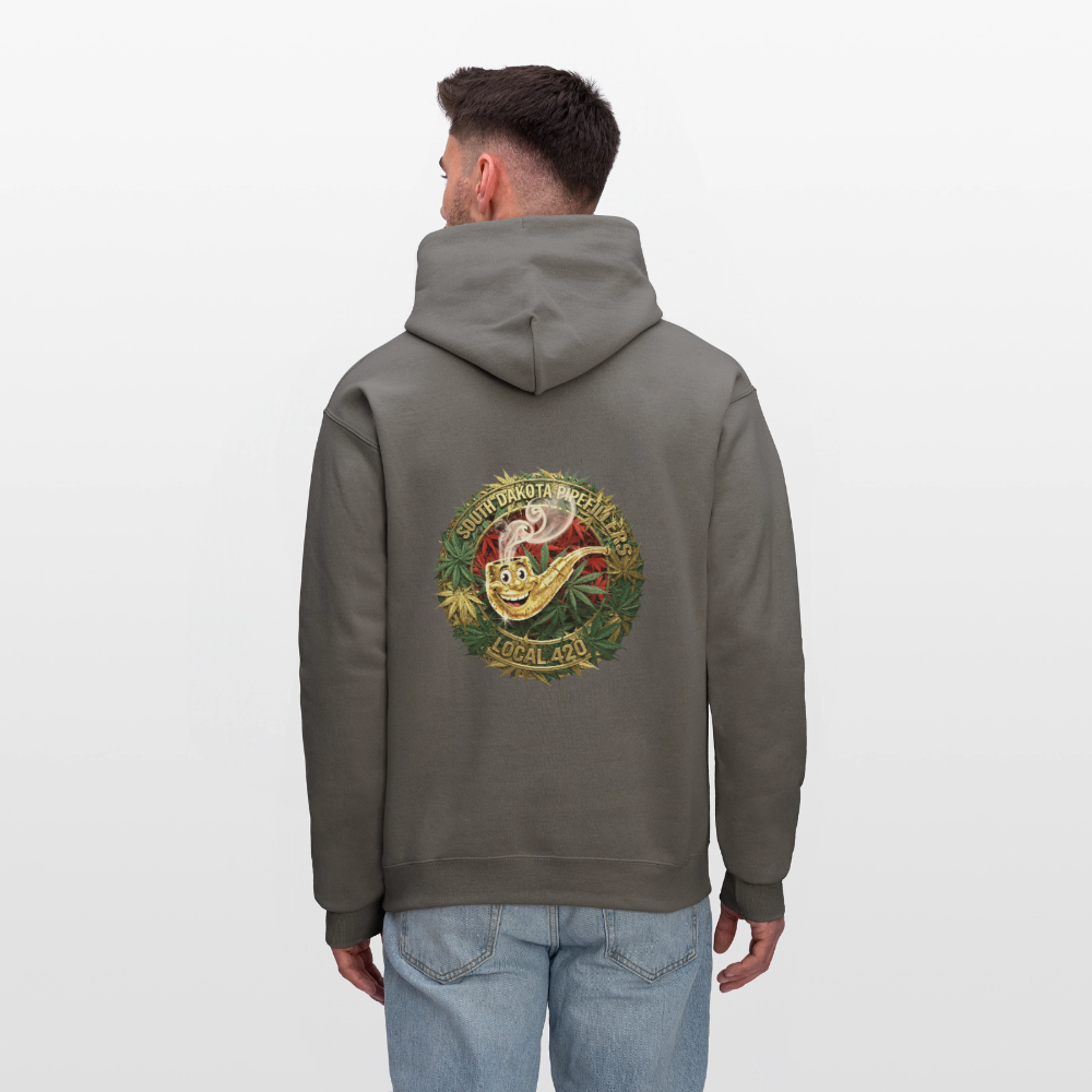 SOUTH DAKOTA PIPEFILLERS LOCAL 420  F/B DESIGN Men's Hoodie - asphalt gray