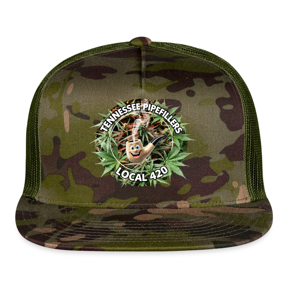 TENNESSEE PIPEFILLERS LOCAL 420 Trucker Hat CAMO Trucker Hat - MultiCam\green