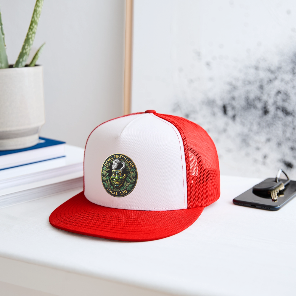 HAWAII PIPEFILLERS LOCAL 420 Trucker Hat - white/red