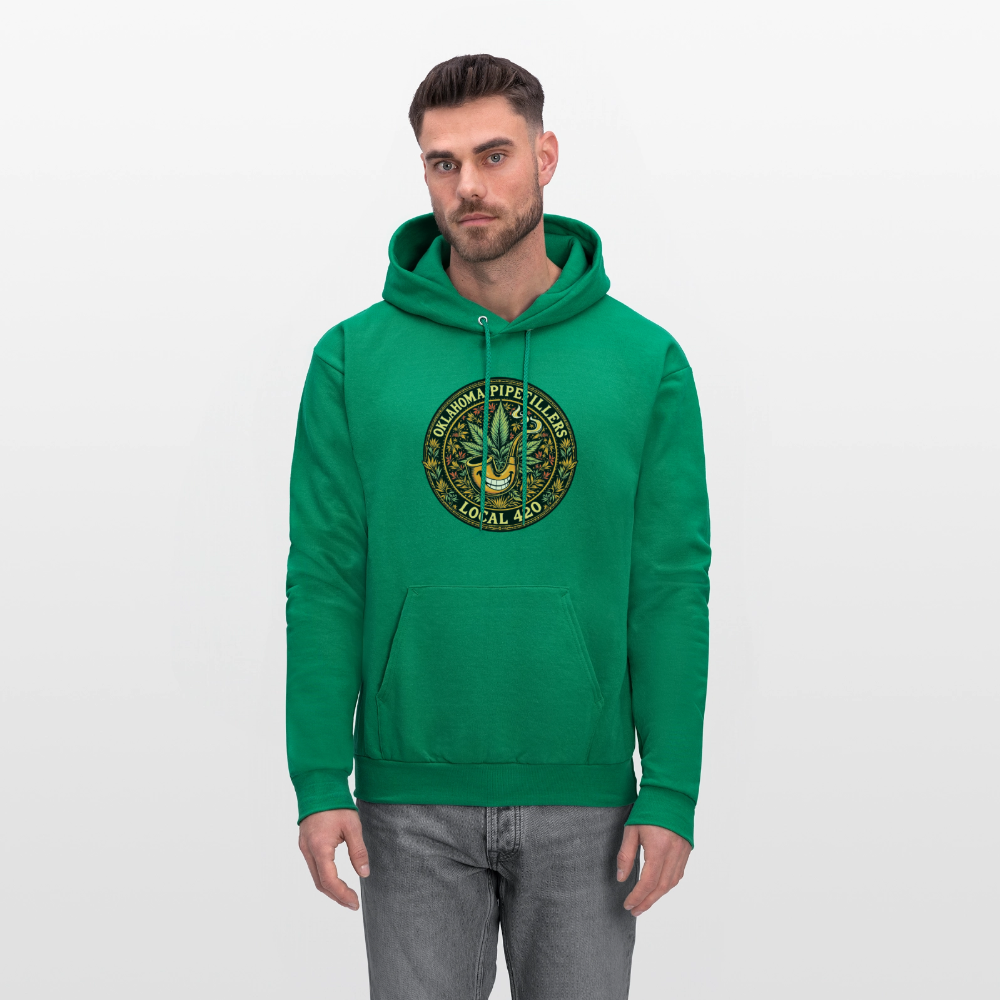 OKLAHOMA PIPEFILLERS LOCAL 420  F/B DESIGNS Men's Hoodie - kelly green