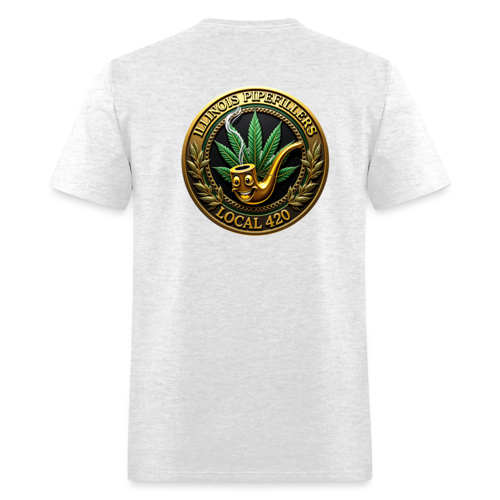 ILLINOIS PIPEFILLERS LOCAL 420 F/B EMBLEMS Men's T-Shirt - light heather gray
