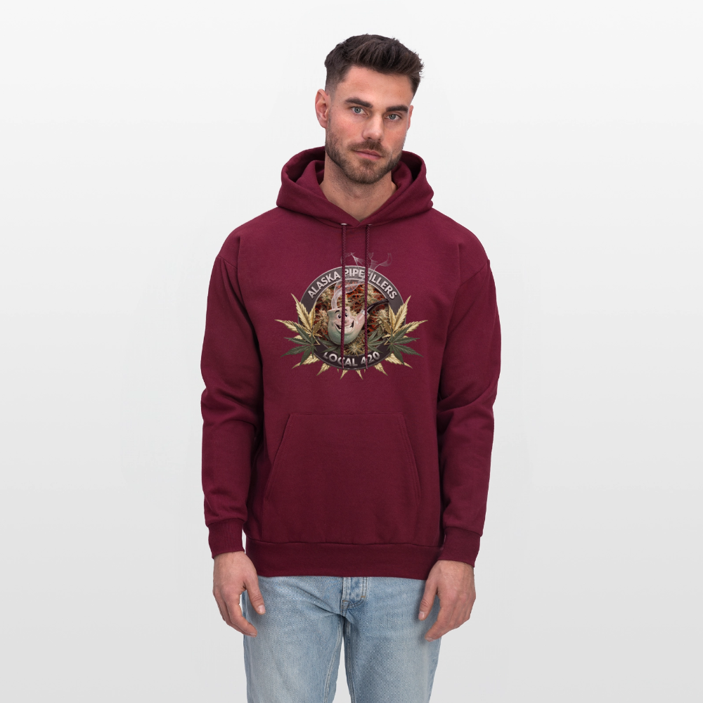 ALASKA  PIPEFILLERS LOCAL 420 F/B DESIGN Men's Hoodie - burgundy