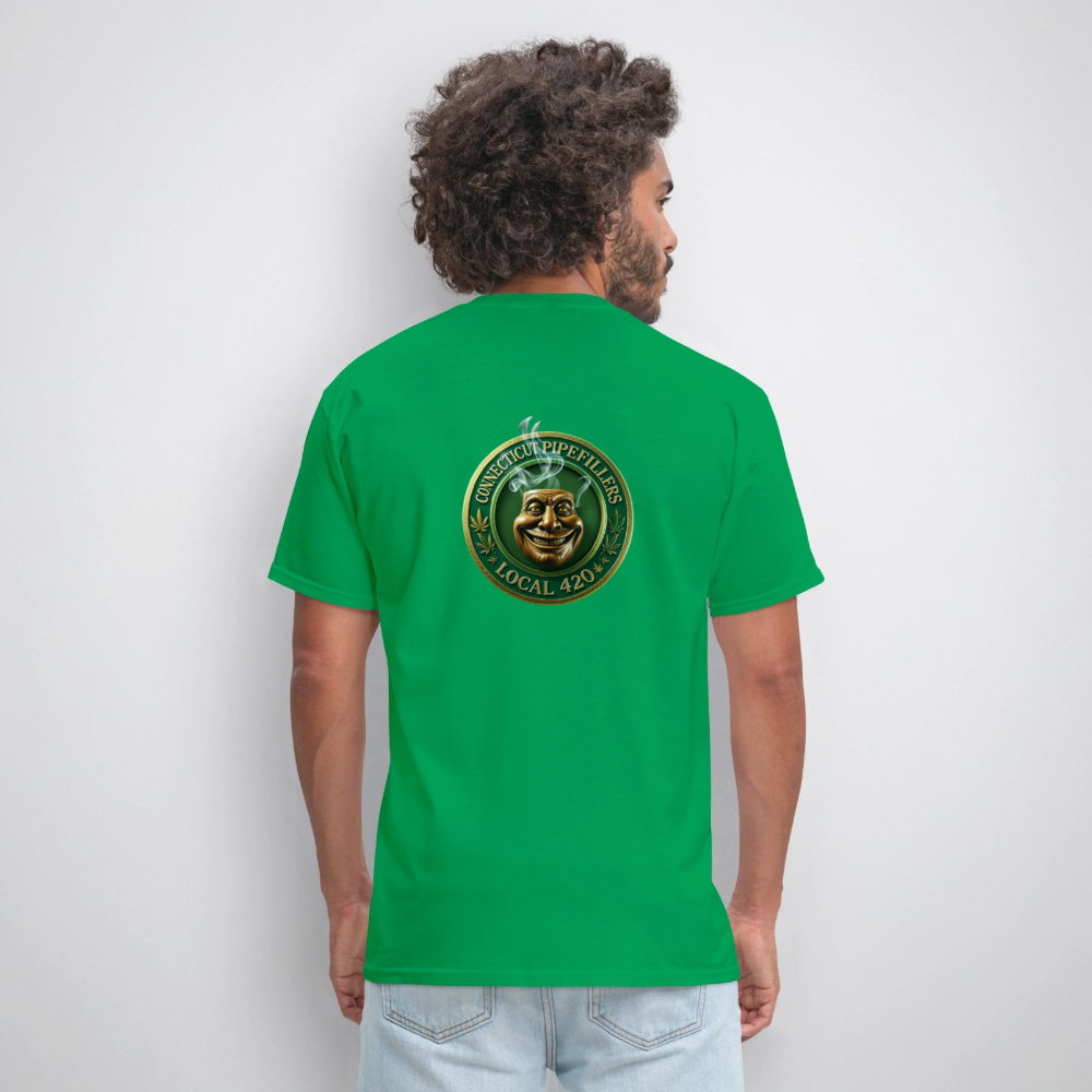 CONNECTICUT PIPEFILLERS LOCAL 420 F/B DESIGN Men's T-Shirt - bright green