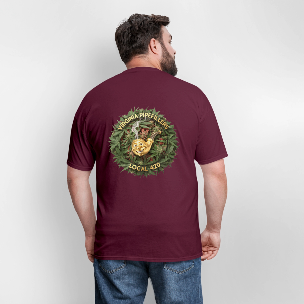 VIRGINIA PIPEFILLERS LOCAL 420 F/B DESIGN Men's T-Shirt - burgundy