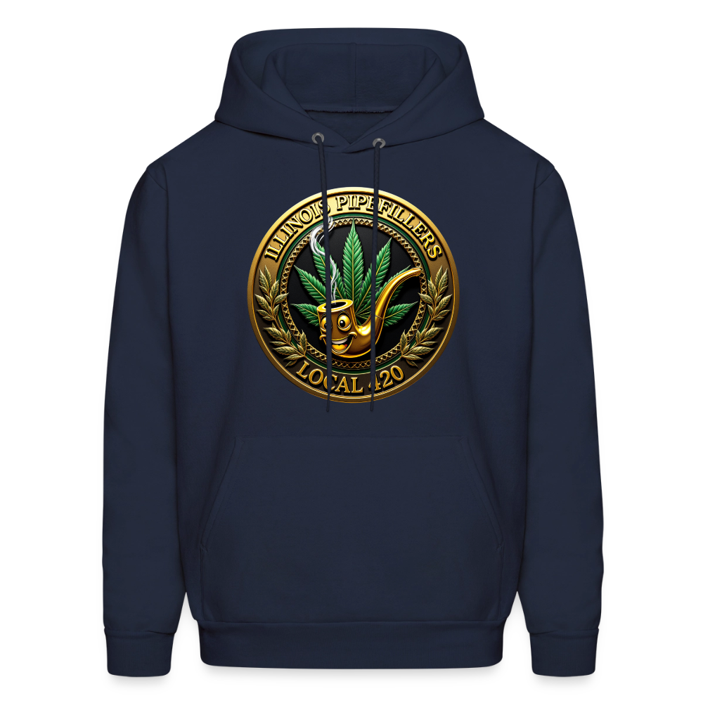 ILLINOIS PIPEFILLERS LOCAL 420 F/B EMBLEMS Men's Hoodie - navy