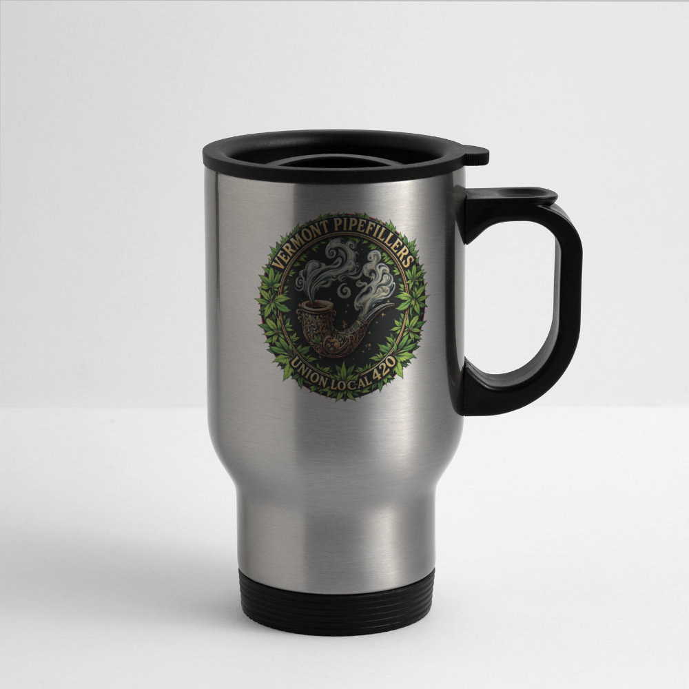 VERMONT PIPEFILLERS LOCAL 420 14oz Stainless Steel Travel Mug - silver