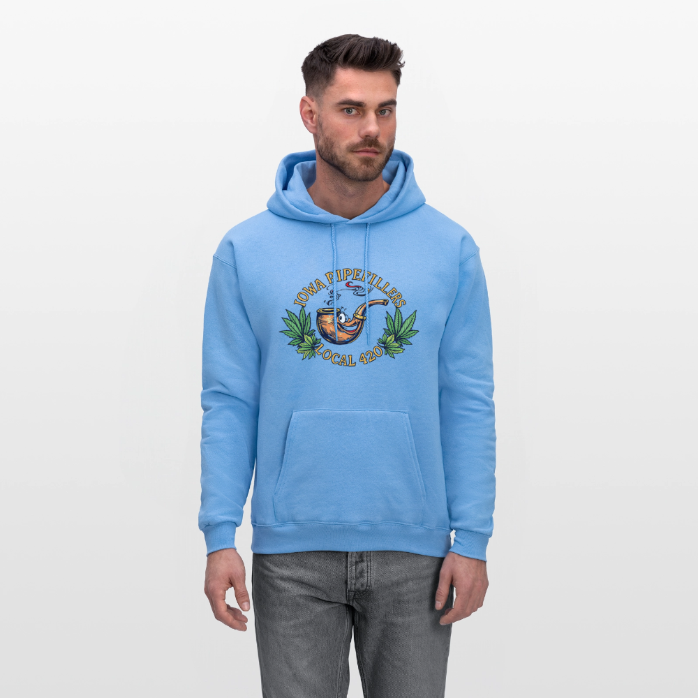 IOWA PIPEFILLERS LOCAL 420 F/B DESIGN Men's Hoodie - carolina blue