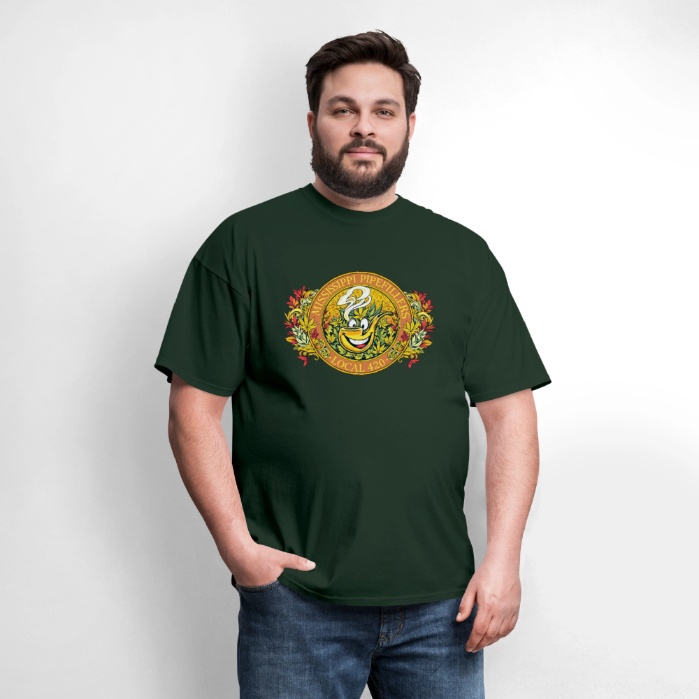 MISSISSIPPI PIPEFILLERS LOCAL 420 F/B DESIGNS Men's T-Shirt - forest green