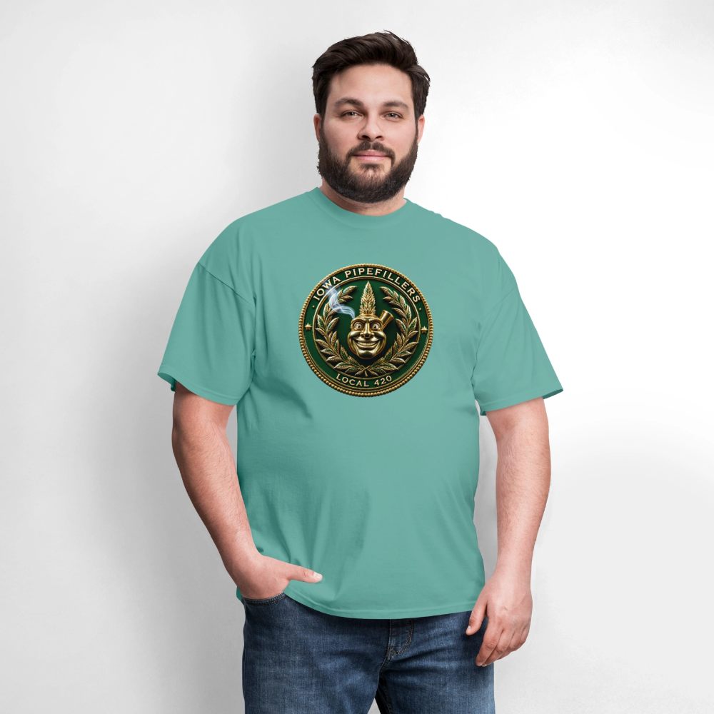 IOWA PIPEFILLERS LOCAL 420 F/B DESIGN Men's T-Shirt - aquatic