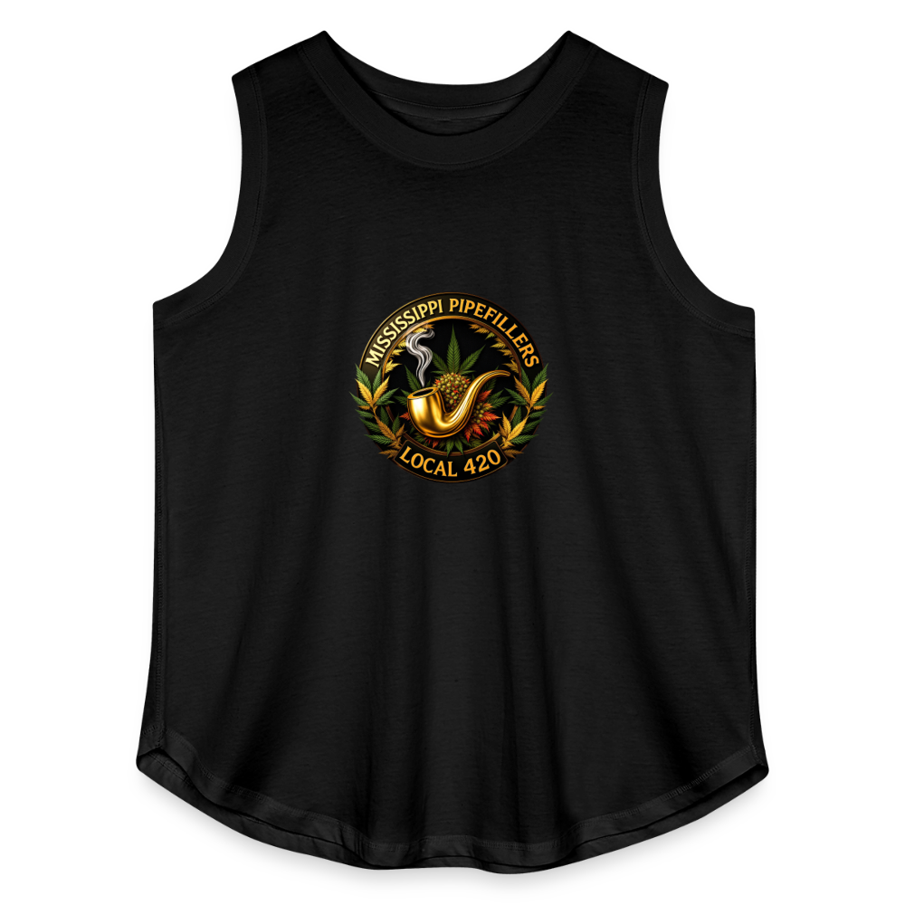 MISSISSIPPI PIPEFILLERS LOCAL 420 Women's Curvy Relaxed Tank Top - black