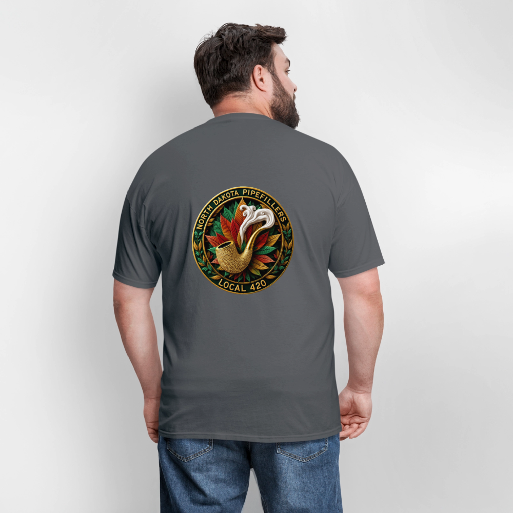 NORTH DAKOTA PIPEFILLERS LOCAL 420 F/B DESIGNS Men's T-Shirt - charcoal