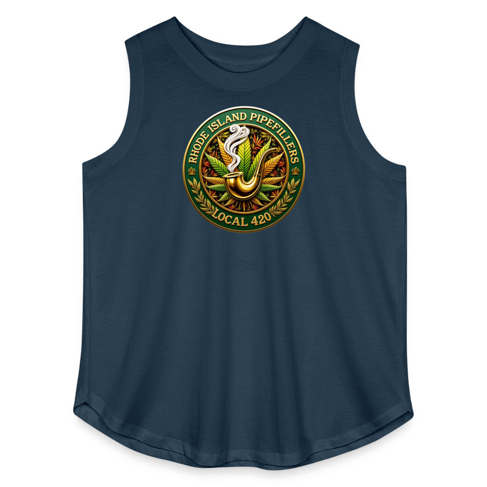 RHODE ISLAND PIPEFILLERS LOCAL 420 F/B DESIGNS Women's Curvy Relaxed Tank Top - denim