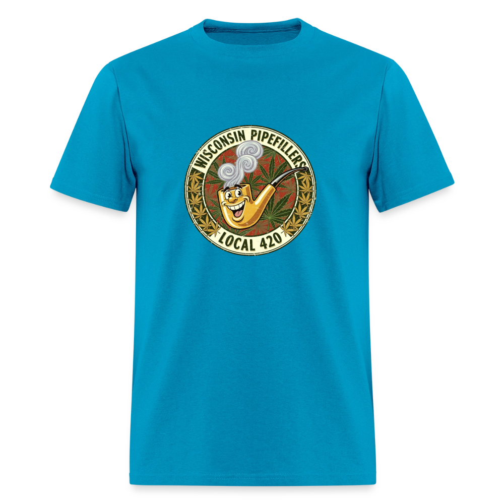 WISCONSIN PIPEFILLERS LOCL 420 F/B DESIGN Men's T-Shirt - turquoise