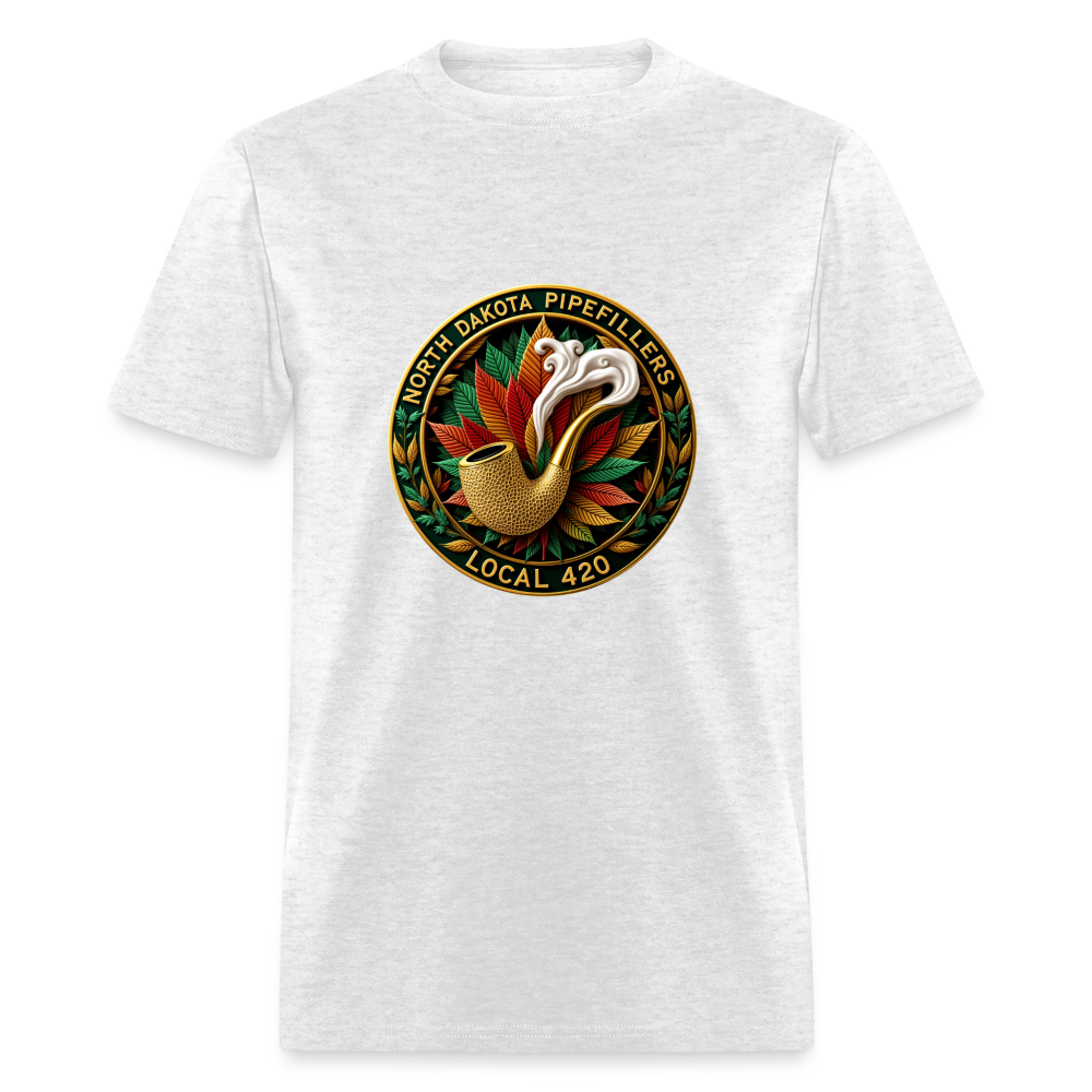 NORTH DAKOTA PIPEFILLERS LOCAL 420 F/B DESIGNS Men's T-Shirt - light heather gray