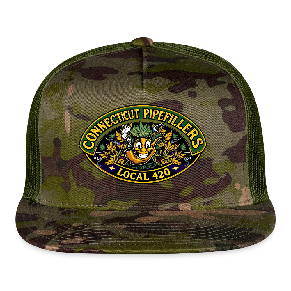 CONNECTICUT PIPEFILLERD LOCAL 420 CAMO Trucker Hat - MultiCam\green
